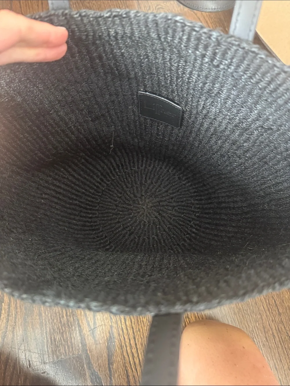 Liffner straw basket black tote like new !! Sell for $445